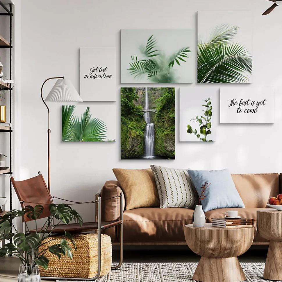 Set De Tableaux Plantes Cascade Citation 110cm x 80cm - Parfait pour décorer votre salon, chambre ou bureau avec un design unique