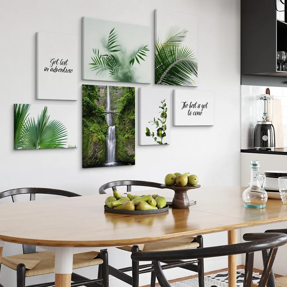 Set De Tableaux Plantes Cascade Citation 110cm x 80cm - Parfait pour décorer votre salon, chambre ou bureau avec un design unique