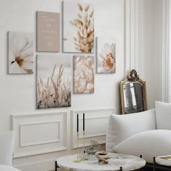 Set De Tableaux Plantes Citation Nature 90cm x 80cm - Parfait pour décorer votre salon, chambre ou bureau avec un design unique e