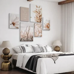 Set De Tableaux Plantes Citation Nature 90cm x 80cm - Parfait pour décorer votre salon, chambre ou bureau avec un design unique e