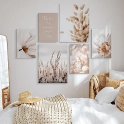 Set De Tableaux Plantes Citation Nature 90cm x 80cm - Parfait pour décorer votre salon, chambre ou bureau avec un design unique e