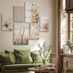 Set De Tableaux Plantes Citation Nature 90cm x 80cm - Parfait pour décorer votre salon, chambre ou bureau avec un design unique e