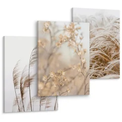 Set De Tableaux Plantes Fleurs Nature 3D 90cm x 40cm - Parfait pour décorer votre salon, chambre ou bureau avec un design unique