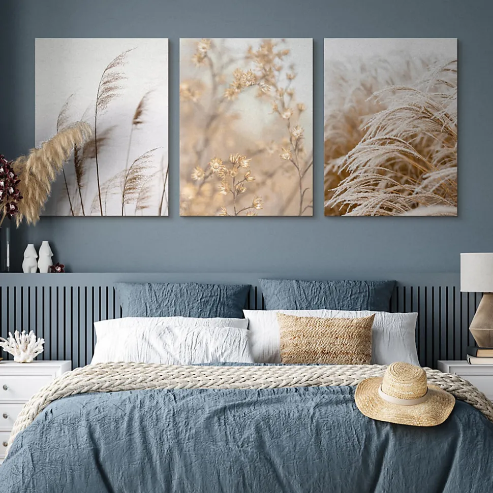Set De Tableaux Plantes Fleurs Nature 3D 90cm x 40cm - Parfait pour décorer votre salon, chambre ou bureau avec un design unique