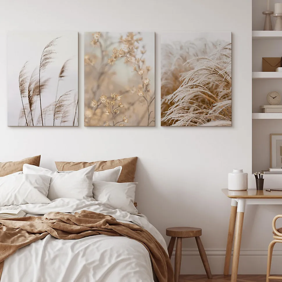 Set De Tableaux Plantes Fleurs Nature 3D 90cm x 40cm - Parfait pour décorer votre salon, chambre ou bureau avec un design unique