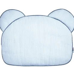 SEVIRA KIDS Oreiller bébé plat ourson en gaze de coton Jeanne