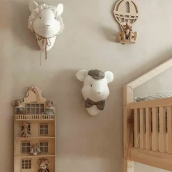 SEVIRA KIDS Trophée mural Souris Edouard en lin décoration chambre bébé enfant