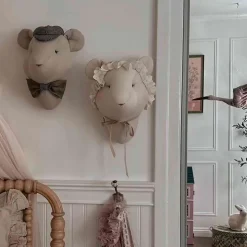 SEVIRA KIDS Trophée mural Souris Edvina en lin décoration chambre bébé enfant