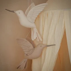 SEVIRA KIDS Trophée mural Colibri en lin décoration chambre bébé enfant