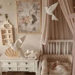 SEVIRA KIDS Trophée mural Colibri en lin décoration chambre bébé enfant