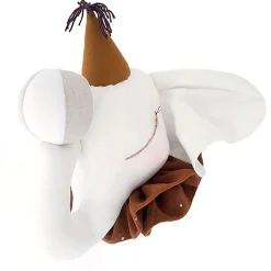 SEVIRA KIDS Trophée mural Éléphant en lin décoration chambre bébé enfant