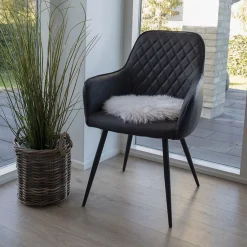 Siège en Peau d'Agneau Ivoire Diam.35 cm - Confort et Élégance
