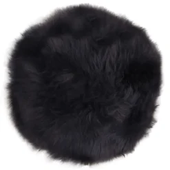 Siège en peau d'agneau noir de 35 cm pour un confort ultime