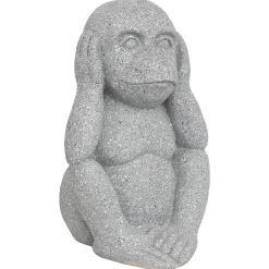 Singe déco extérieur Sohel H.42cm résine gris- Multicolore- Atmosphera