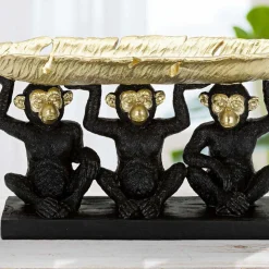 Singe décoratif en polyrésine Monkey trio 43x15.7x20 cm
