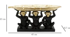 Singe décoratif en polyrésine Monkey trio 43x15.7x20 cm