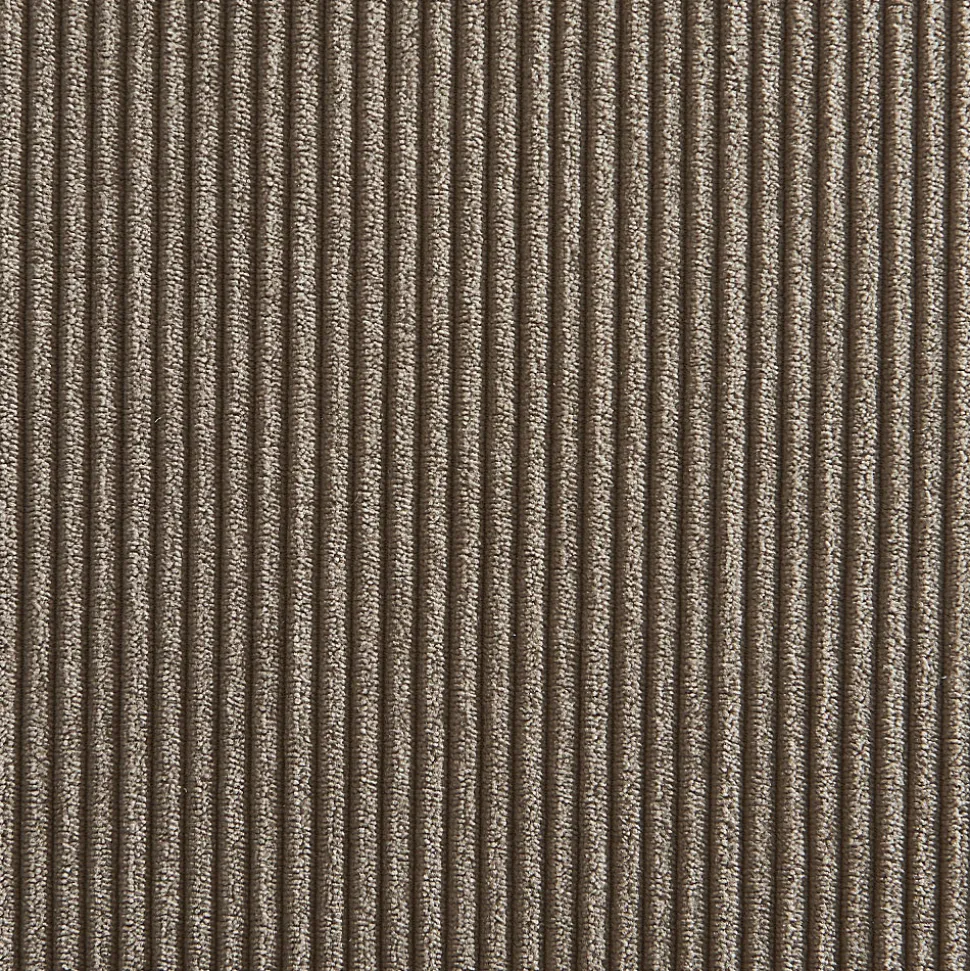Skana - Lot de 2 chaises de bar en velours côtelé pieds chrome H66cm - Taupe
