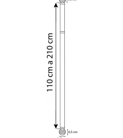 SOHO - Kit tringle extensible diamètre 16/19mm 110 à 210 cm