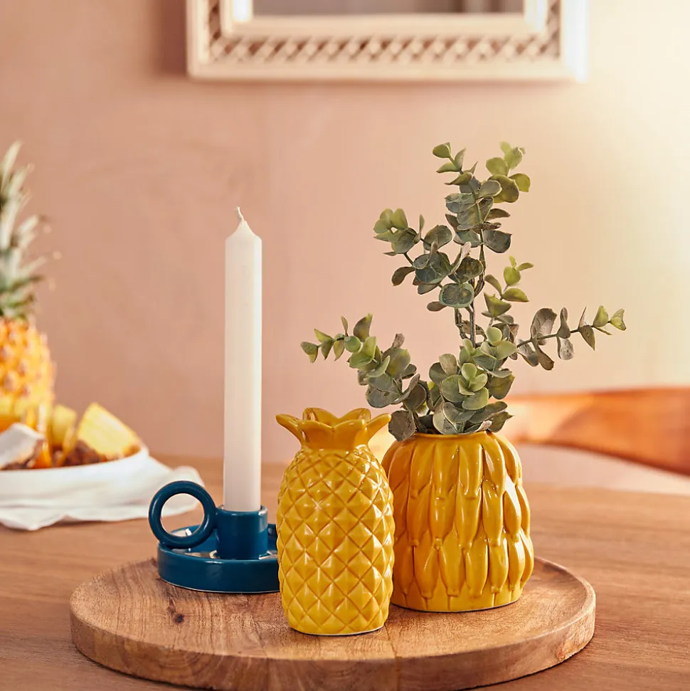 Soliflore ananas Yuca céramique H10cm- Multicolore- Atmosphera