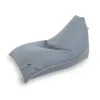 Soo Santaï Lazy Bro Indoor fauteuil poire 140x120x90cm interieur dehoussable, avec poignees et surpiqures, Gris, sans polystyrène