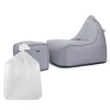 Soo Santaï Set Buddy's Rest fauteuil poire intérieur + repose pieds + polystyrène 90x60x85/45x60x35cm, déhoussable, Gris