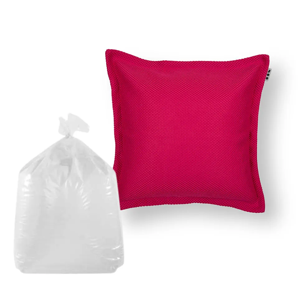 Soo Santaï Set Small Cushion Floating coussin flottant + polystyrène 45x45x25cm, résistant aux UV, Rose