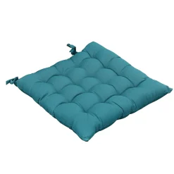SOPHIE - Coussin de Chaise Matelassé 38x38cm Coton Coloris Paon