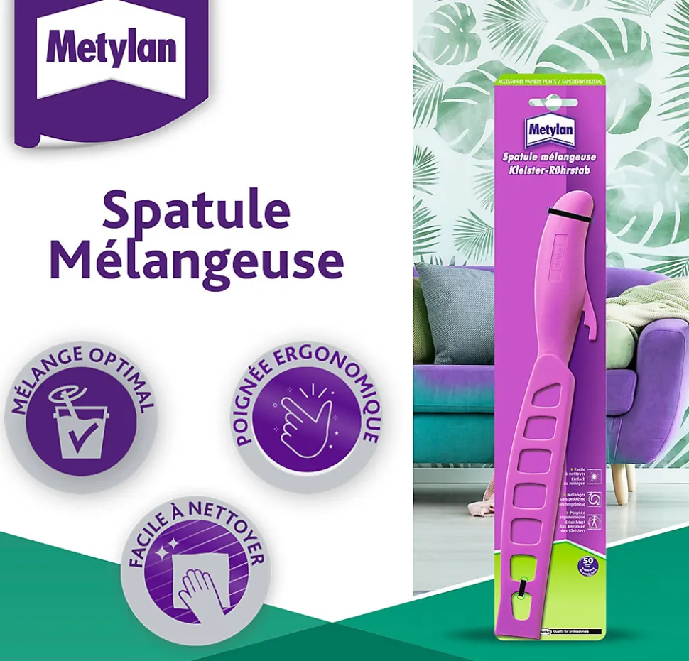 Spatule mélangeuse pour colles papiers peints Metylan L.7,5 x l.2,5 x H.38 cm