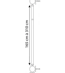 SPHERE - Kit Tringle Extensible 165-310 cm diamètre 16/19 mm