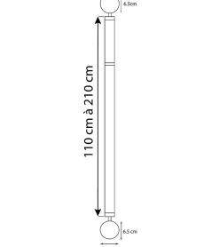 SPHERE -Kit Tringle Extensible 110-210 cm diamètre 25/28 mm