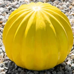 Statue deco cactus boule jaune 20cm