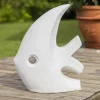 Statue design de jardin poisson petit modèle blanc 50cm