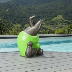 Statue femme ronde design en vert
