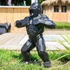 Statue jardin gorille origami noir 80 cm