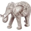 Statue éléphant Jade - résine - efffet blanchi H30 cm - Atmosphera