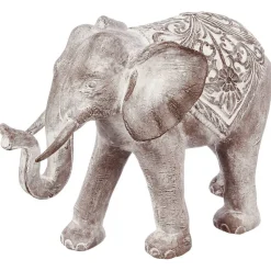 Statue éléphant Jade - résine - efffet blanchi H30 cm - Atmosphera