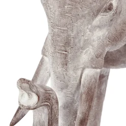 Statue éléphant Jade - résine - efffet blanchi H46 cm - Atmosphera