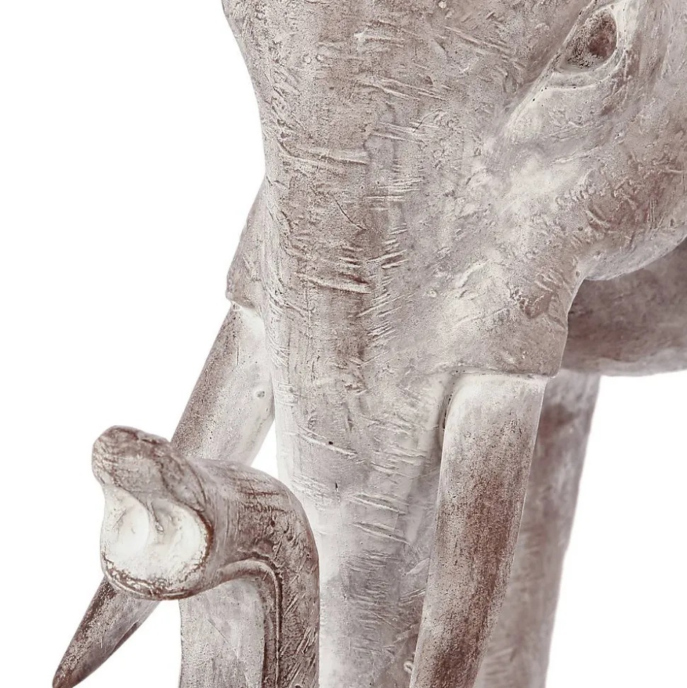 Statue éléphant Jade - résine - efffet blanchi H46 cm - Atmosphera