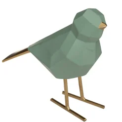 Statue origami Oiseau - résine - H16 cm - Bleu- Atmosphera