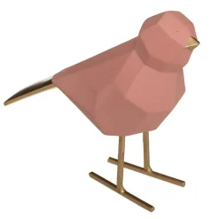 Statue origami Oiseau - résine - H16 cm - Rose- Atmosphera