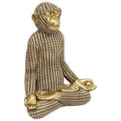 Statue singe yoga H18cm- Blanc- Atmosphera