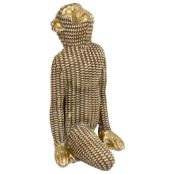 Statue singe yoga H18cm- Blanc- Atmosphera