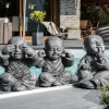 Statues moine de la sagesse patiné gris 40 cm