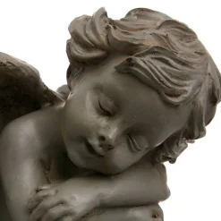 Statuette Ange assis - H15 - 5 cm - Blanc- Atmosphera