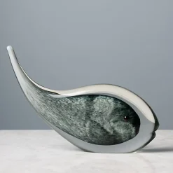 Statuette baleine grise verre 18x25x6cm