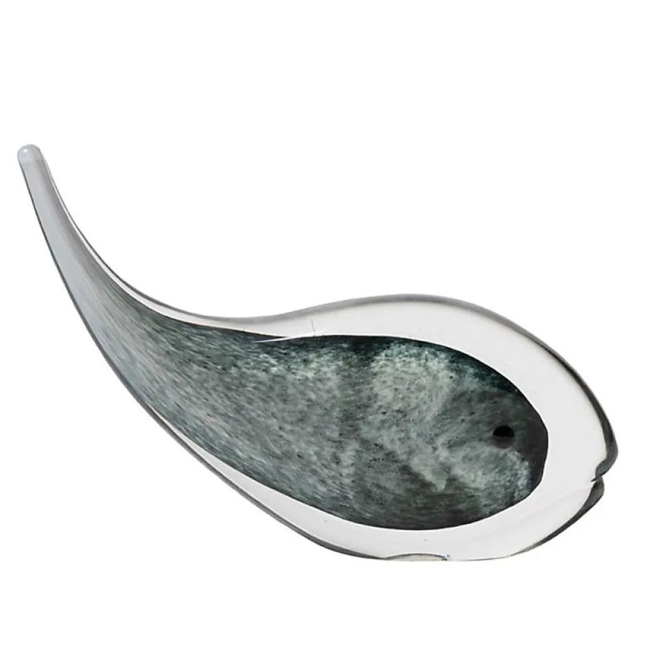Statuette baleine grise verre 18x25x6cm