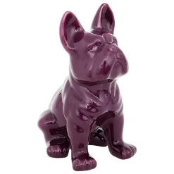 Statuette Bulldog céramique violet H12cm - Atmosphera