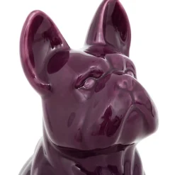 Statuette Bulldog céramique violet H12cm - Atmosphera