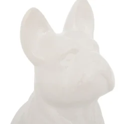 Statuette Bulldog en céramique blanc H.12cm Atmosphera