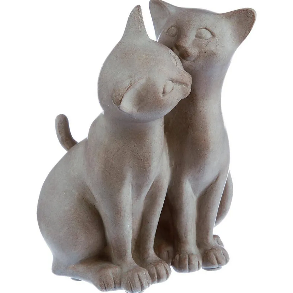 Statuette Couple chats - résine - H16 - 8 cm - Modèle A / Chats assis- Atmosphera